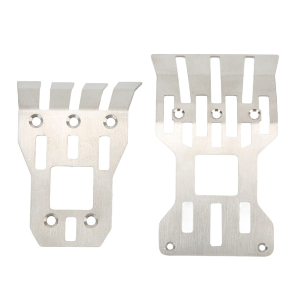 2 STK RC Front Bakre Chassis Slidere Rustfritt Stål Sølv Panserbeskyttelse Tilbehør for ARRMA