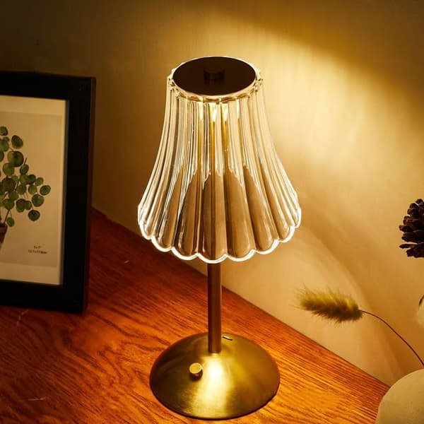 [02]Dimmable Bedside Lamp with Touch Control, 3 Colors, USB Rechargeable Desk Lamp
