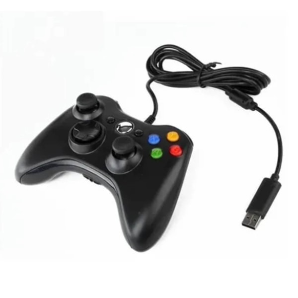Wired Gamepad för Xbox 360 Universal Vibration Wired Joystick Gaming Controller för Android för PC Black-W