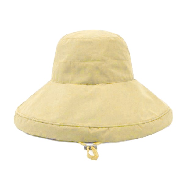 Fiskehat Solbeskyttelse med bred skygge Stilfuld sammenfoldelig bærbar udendørs hat til sommer Gul