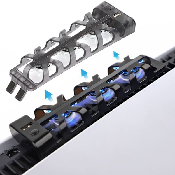 Spelkonsol USB-kylande fläkt Värmeavledning 3 Mini Fläktar USB-driven Automatisk Spelkonsol Turbo-kylare för PS5