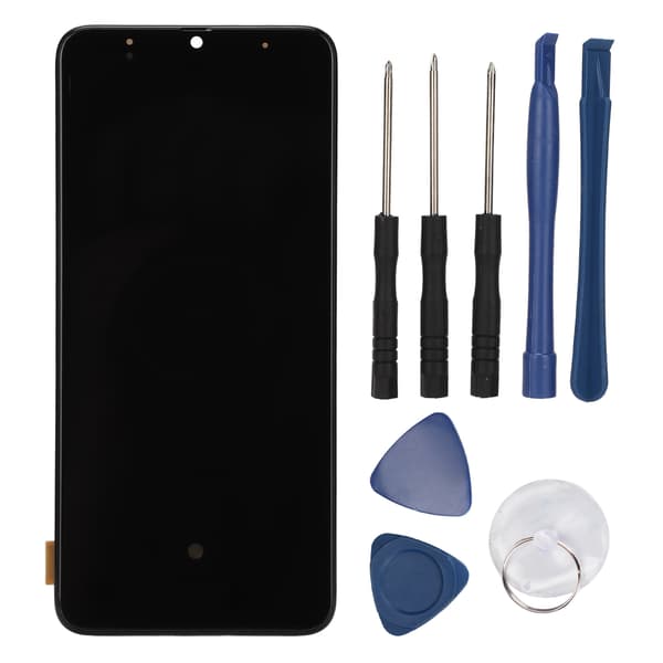 Galaxy A70 LCD-skärm Digitizer-enhet med fingeravtryckssensor