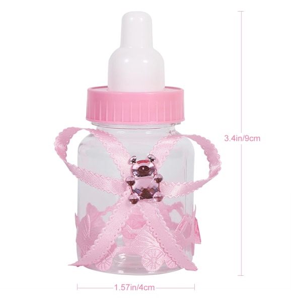 50 stk. Rosa Sødmeflaske-Sæt til Babyshower-Gaveæsker og Dekorationer