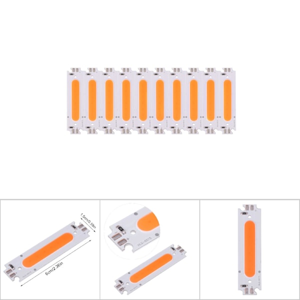 10 kpl 12V 2W COB LED-siruja DIY-lamppuihin ja auton valaistukseen (Punainen)