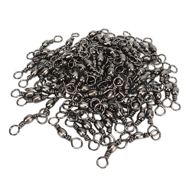 100 STK. Rustfri Fiskespinners - Højhastigheds 8 Ring Konnektorer, Størrelse 2/0, 31mm, 48kg Styrke