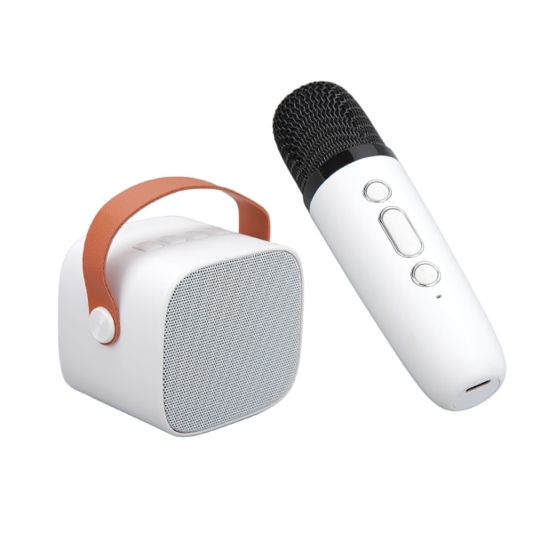 Mini Bluetooth-kaiutin Kannettava Langaton Kaiutin Karaoke-laite Mikrofonilla Kotijuhliin Syntymäpäiville Valkoinen