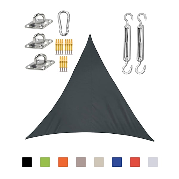 2*2*2 meter triangulär solsegel sommar utomhus gård friluftsliv vattentät solskydd UV-skydd (vit) inklusive tillbehör