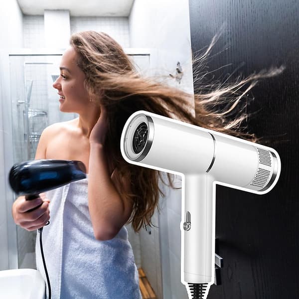 Högdriven Lätt Hårtork Multifunktionell Lågbrusig Hårtork för Hårstyling white EU plug