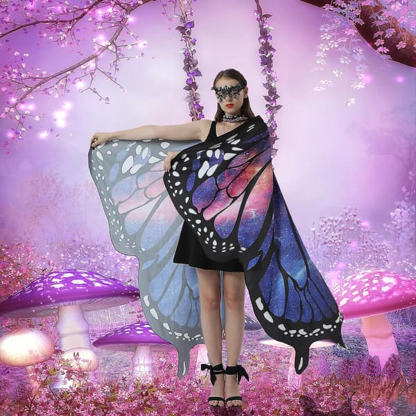 Dame Halloweenfest Sommerfuglvinger D