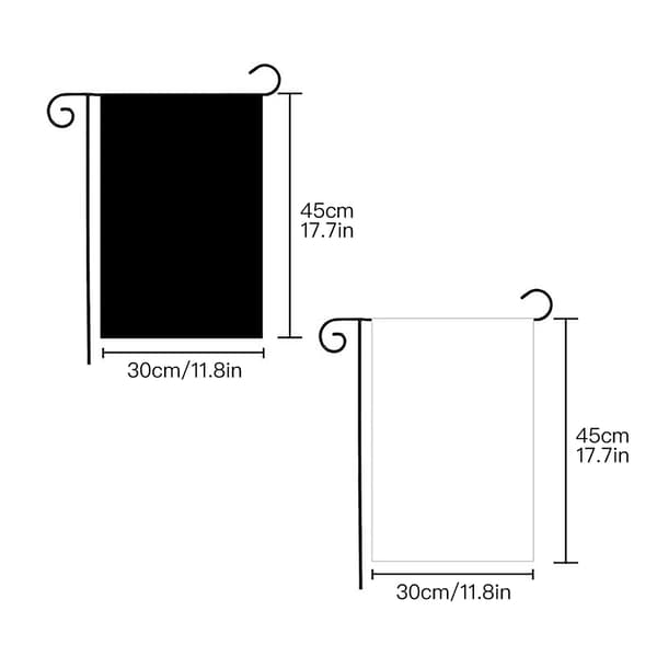 DIY blank haveflag - 30*45 cm enkeltlags sort baggrund