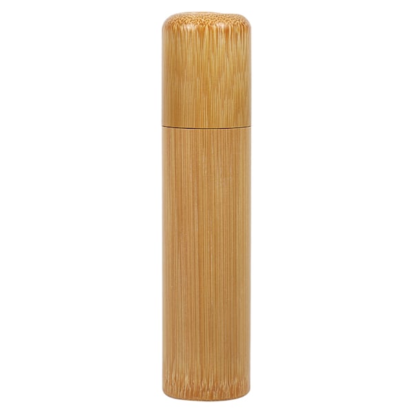 1 stycke rund bärbar handgjord naturlig bambu teförvaringsburk (2,5 x 12 cm)