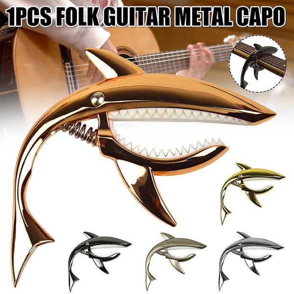 Metallgitarr-capo Hajformad capo för akustisk och elektrisk gitarr med bra handkänsla Matt Silver
