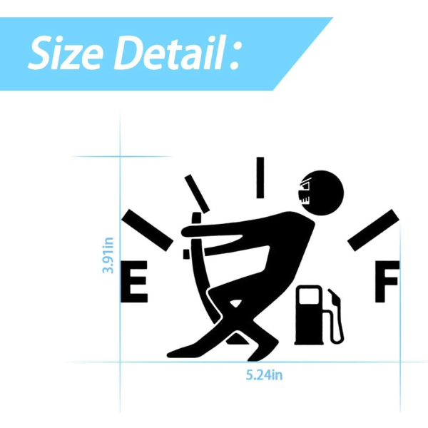 Autotarrat korkean kaasunkulutuksen tarrat Polttoainemittarin tyhjät tarrat sopivat autoon, kuorma-autoon, moottoripyörään, maastoautoon (musta)