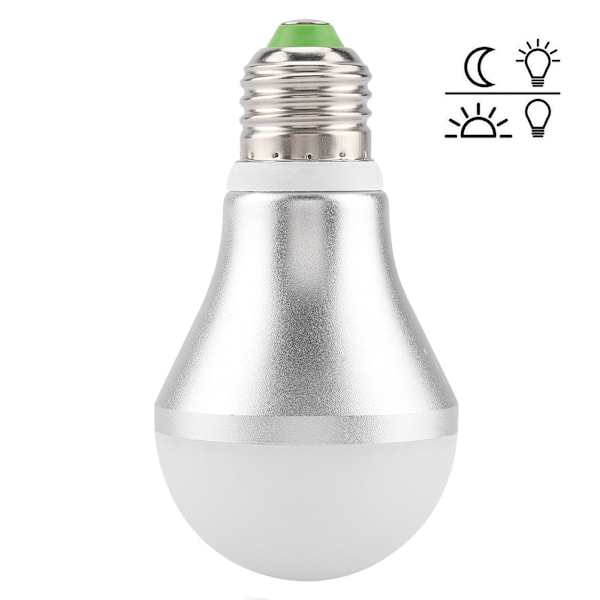 E27 5W LED-lampa med automatisk sensor, 6500K, AC 85-265V, Energieffektiv belysningslösning