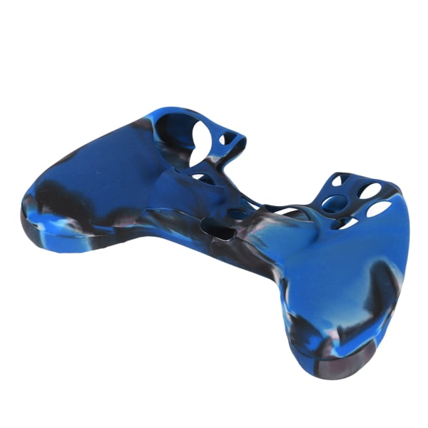 Silikondeksel med sklisikker beskyttende grep for PS4-kontroller (Kamuflasje Blå for PS4 Silikonhylse Tommelgrep)