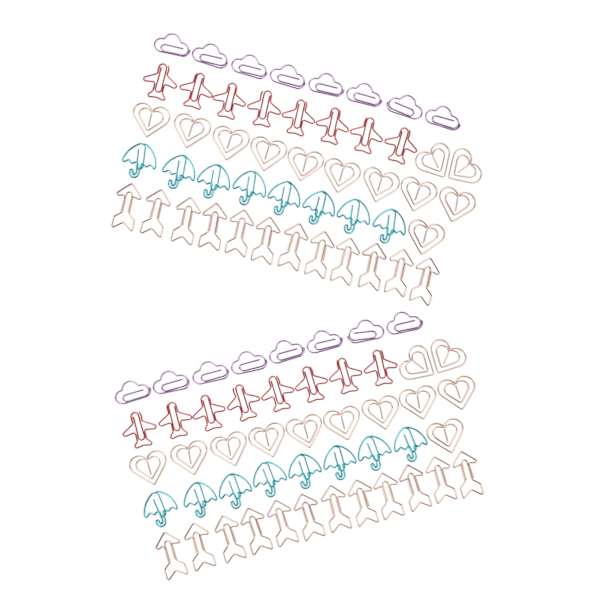 Assorterte stiler fargerike galvaniserte papirklipssett for hjem, skole og kontor