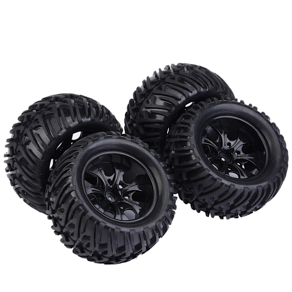 4 st Y-formade Däck med Mönster i Gummi med Nav för 1/10 Skal RC Lastbil Bil (7 Hål)