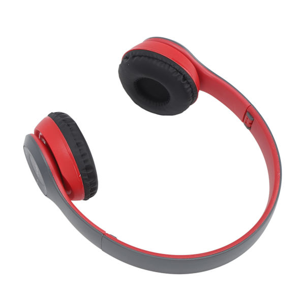 P47 BT Bluetooth-hörlurar med brusreducering, vikbara, trådlösa hörlurar för sportälskare, musikälskare, present till kvinnor och män, röd