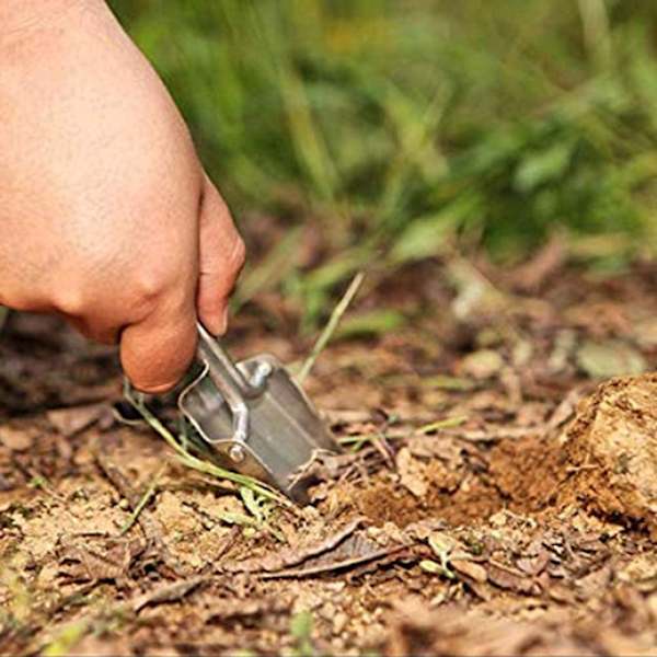 Mini-käsikauha, taitettava ruostumattomasta teräksestä valmistettu kauha, puutarhatyökalut, kukkien ja kasvien multaan kaivamiseen, ulkoiluun ja leirintään