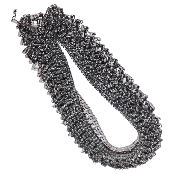 Rhinestone Tassel Chain Trim Dobbeltrækket Håndværksdekorationer Halskæde Tøj Tilbehør Gunmetal