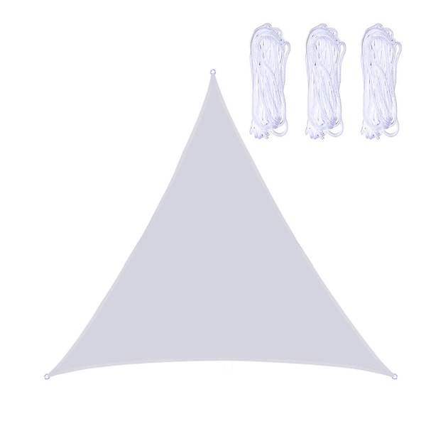 Trekantet skyggeseil 3*3*3 meter (hvitt) med tre tau
