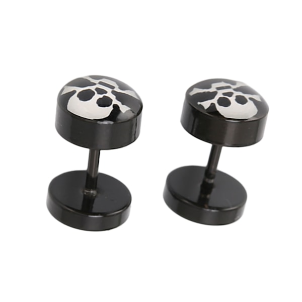 2 stk Skalleøredobber, Retro DIY Små Lette 14mm/0.6in Lengde Sorte Studder i Legering Materiale for Menn Hverdagsbruk