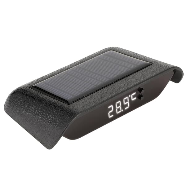 Solar Power LED Lysende Digital Klokke Bil Auto Lastebil Tilbehør Dekorasjon Hvit