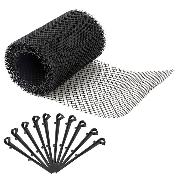 Rennerensete for takrenner, Takrenne-nett, Hage-nett - Bredde 15 cm, Lengde 6 m, Utstyrt med 10 jordstikker, Maskestørrelse 6 mm