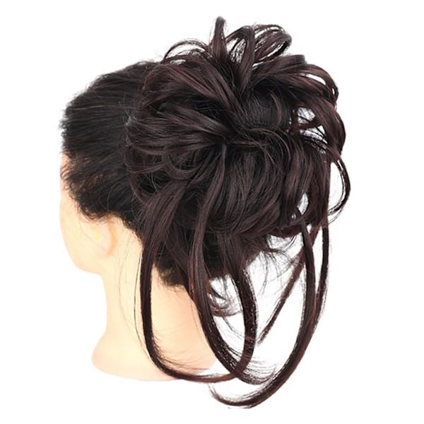 Hårbånd for rotete bun, naturlig fluffy og elegant, forlenget krøllete bølgete bun, egnet for kvinners høye bun-parikk