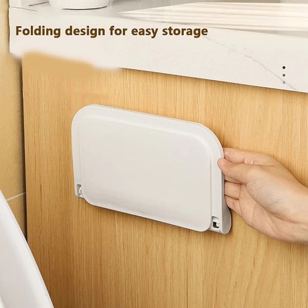 Foldable Wall-Mounted Shelf Punch-Free Plastic Floating Sh White S