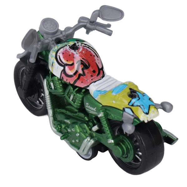 Mini Legering Træk Tilbage Motorcykel Legetøj Høj Simulation Grøn Børn Koordination