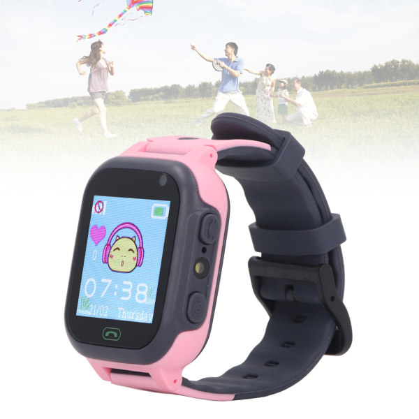 Kids Smart Watch Videosamtale Kamera Alarm Lommelykt Touchscreen Smartwatch for utendørs bruk Rosa