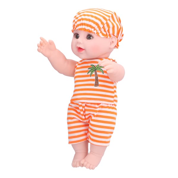 Interaktiv Mjuk Vinyl Nyfödd Docka Simulation Orange