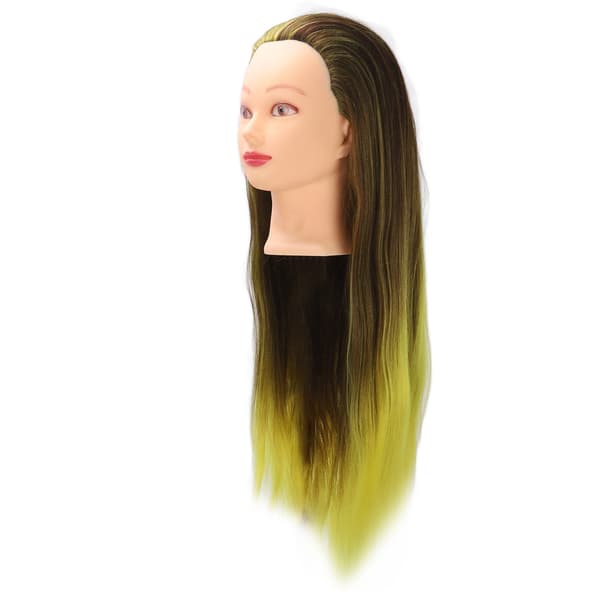 Hår Mannequin Hode Simuleringsblekk Gul Gradient Hårfletting Øvelseshode for Frisører