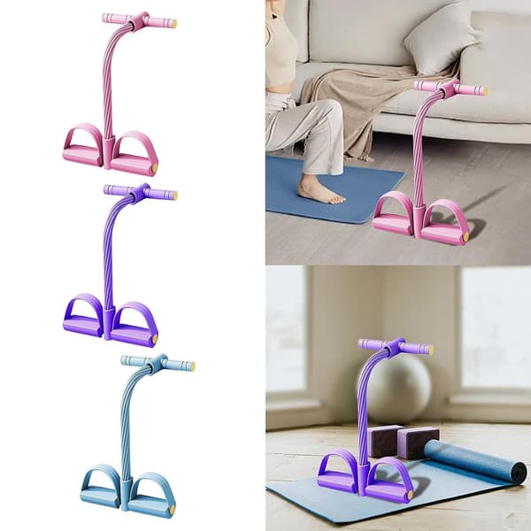 [02]Multifunctional Tension Rope | Elastic Yoga Pedal Puller | Pull Reducer | Sit Up Training Equipment | Unisex Training | Resistance Rope Pink