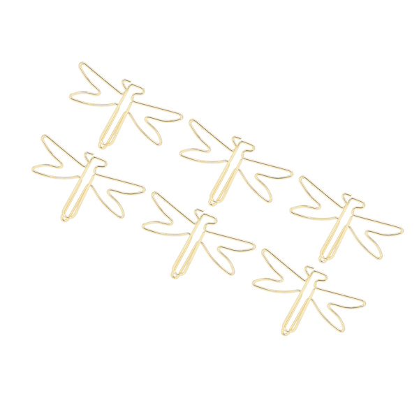 100 stk. Jumbo Guldfarvede Dragonfly-Formede Papirclips - Skridsikre Kontorartikler til Stilfuld Organisation