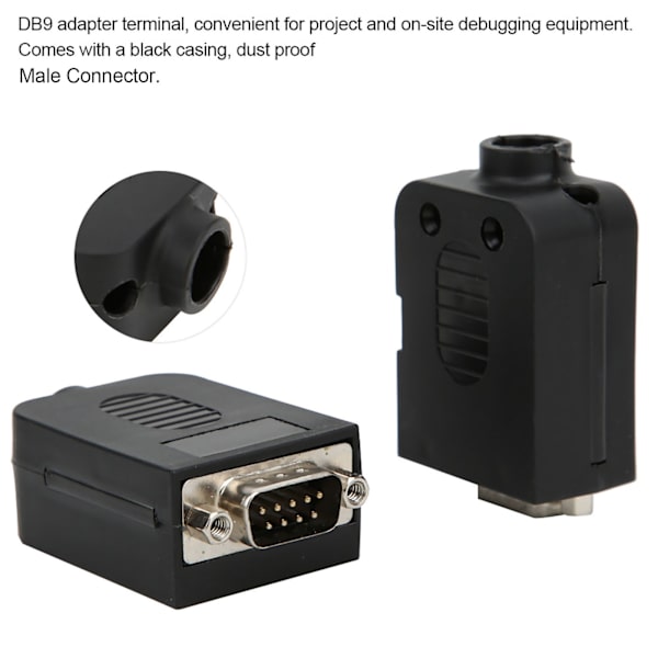 2-pack DB9 9-stifts hane-serie till terminaladapter med hölje