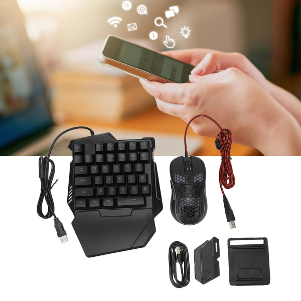 Tangentbord och Mus Konverteringsset Trådbunden Trådlös RGB Enhands Tangentbord Mus Adapter Combo för Android för Harmony för IOS