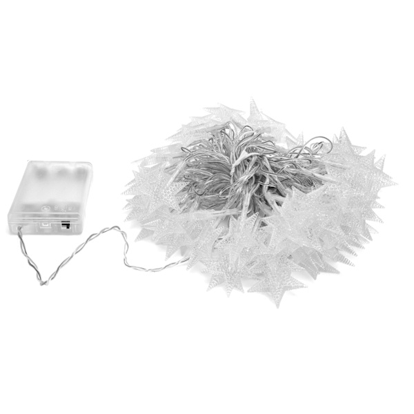 100 LED Stjärnformade Ljuskedjor - Batteridrivna, 10 Meter Långa, 2 Belysningslägen för Sovrum och Festliga Dekorationer