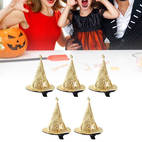 5 Mini Noitapittihattua Hiuspinnit - Ihastuttavat Hiusleikkeet Cosplaylle, Puvustukselle ja Halloween-juhlan Koristeluun