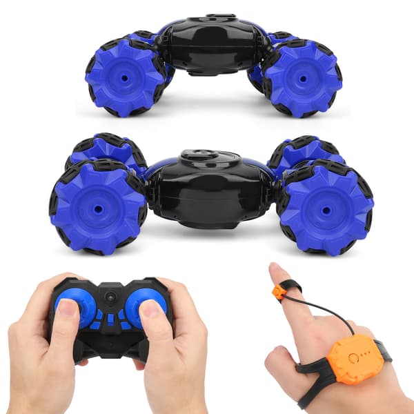 Dual Function Fjernbetjening Deformation Legetøjsbil Blå