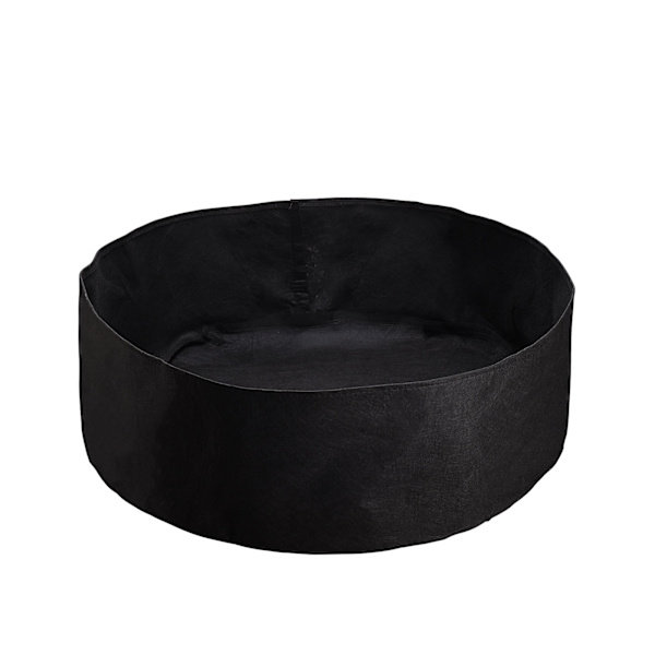 Puutarhakassi huopamateriaalista (musta keskikoko 50 gallonaa, halkaisija 92 cm x korkeus 30 cm, paksuus 1 mm)