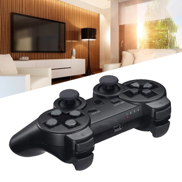 2 stk. Bluetooth Spilkonsoller Universal Tastatur Trådløs Bluetooth Spilkonsol til PS3 Sort