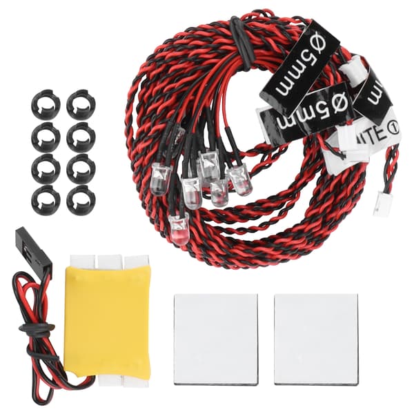 8 stk. LED-blinklyssett for RC-fly nattflyging