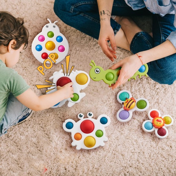 Enkel Bubble Fidget Popper Sensory Toys Present för 6+ månader Ba