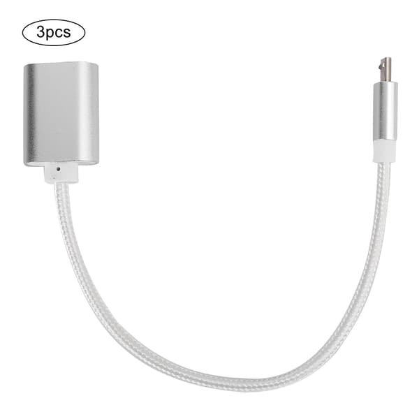3 STK Vævet stof Forstærket OTG Adapterkabel USB til Micro USB til Android Ingen Rust Glat Transmission