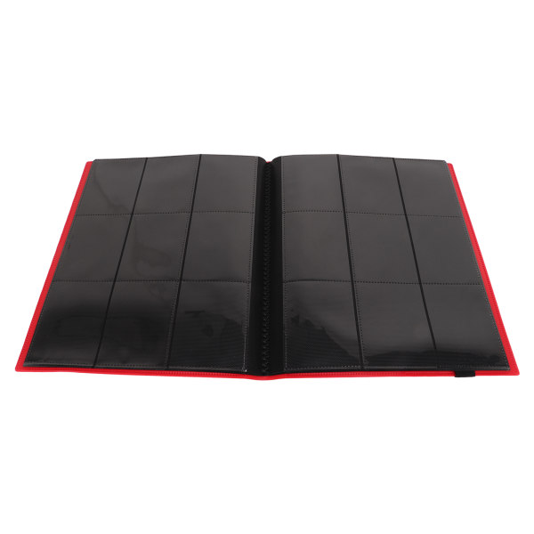 9 Lommer 360 Sporer Kortmapper Holder 9 Lommer Samlekort Album Mappe for Stjerne Album Baseball Fotball Sportskort T116 Rød