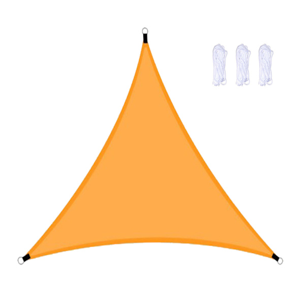 (Orange 3m) Triangulär markis för utomhus, solskydd, solsegel, hopfällbar landskapsmaskis (300cm*300cm*300cm) Material: polyester