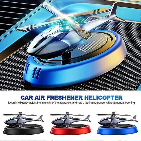 【02】Bilduft Helikopter Bilduftfrisker ornamenter Indretning Solar Roterende Aroma Diffuser til Kontor Red