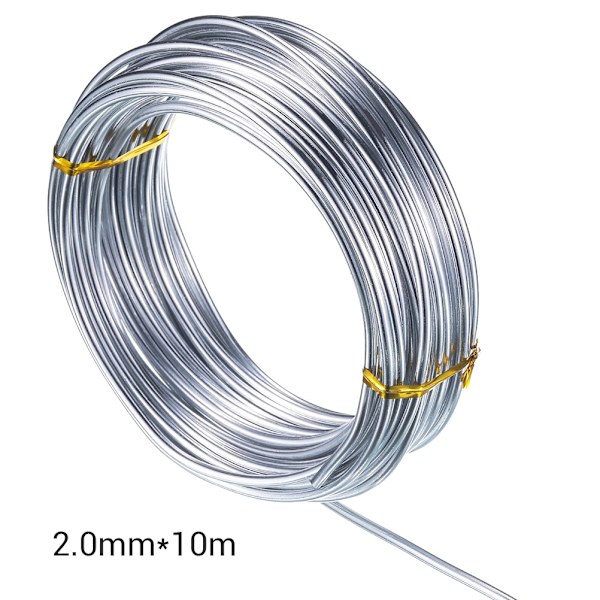 1 rulle 2,0 mm * 10 m håndlavet DIY flettet aluminiumsledning sølv